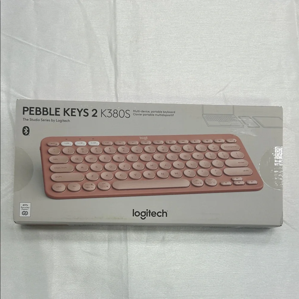 New🪄Logitech K380S Wireless Keyboard in Pink